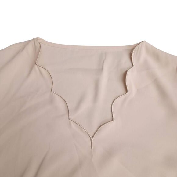 Neutral Off White Beige Lace Long Sleeves Feminine Blouse Top on Sale 5 for $25 - Picture 2 of 6